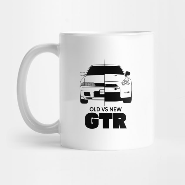 Old Vs New GTR Black Outline by kindacoolbutnotreally